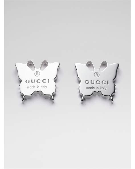 gucci interlocking earrings silver|gucci silver butterfly earrings.